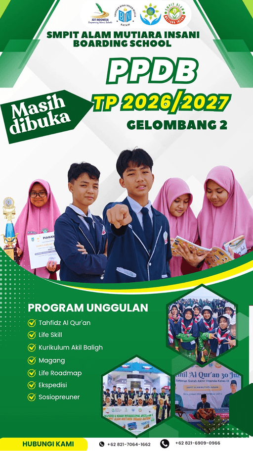 Poster PPDB SMPIT Alam Mutiara Insani Boarding School TP 2026/2027